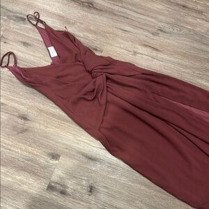 Modern Citizen Red Ruched Sundress Spaghetti Strap